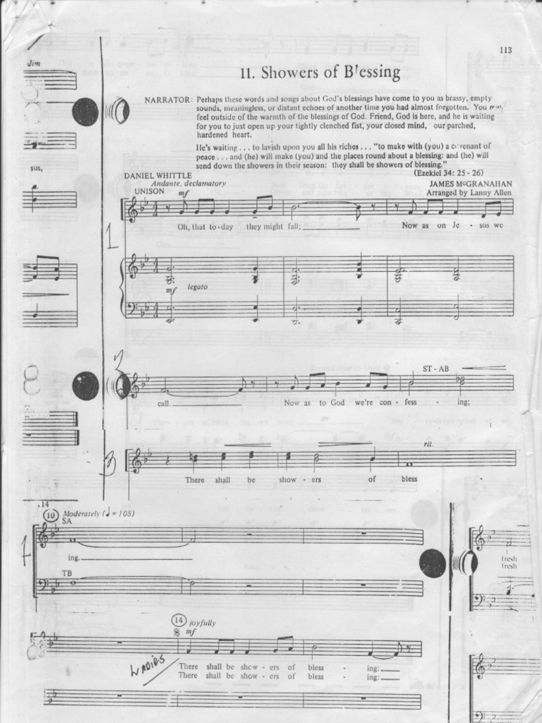 Showers of Blessings (Vocals Only) PDF