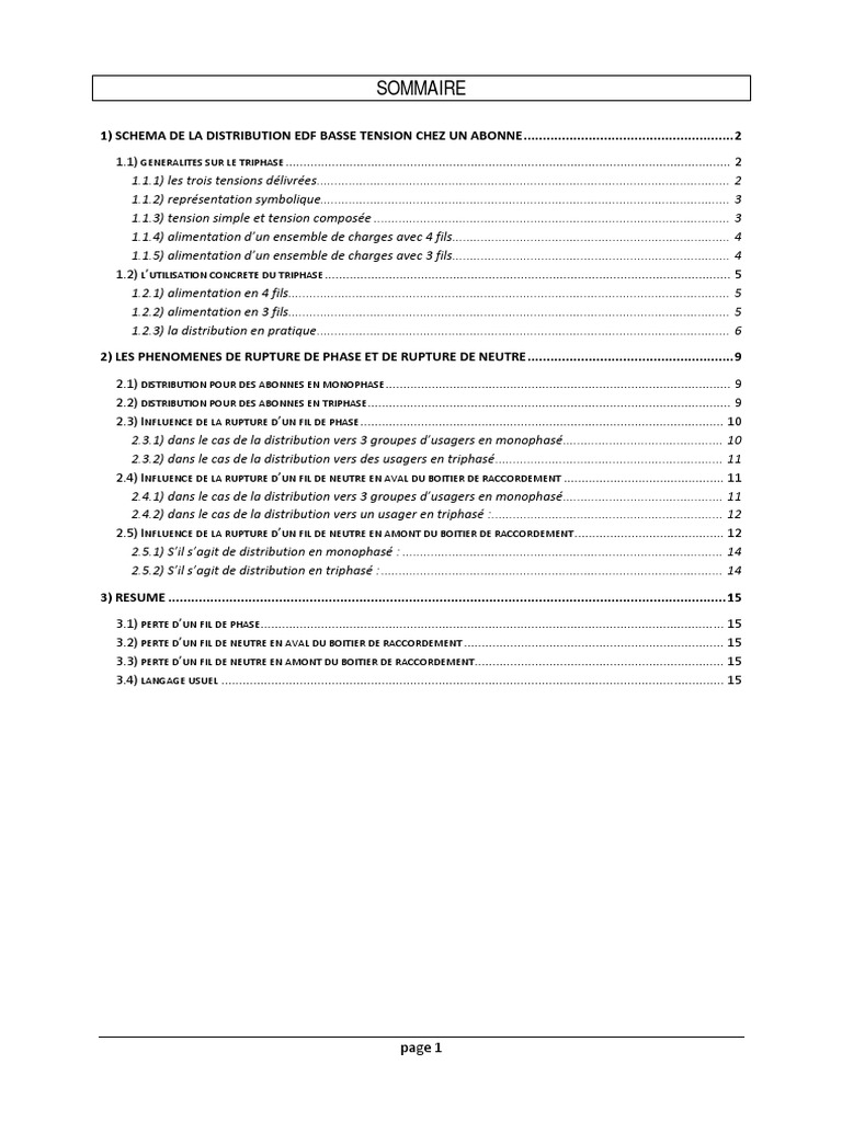 Rupture de Neutre en Triphasé Guide PDF — free download
