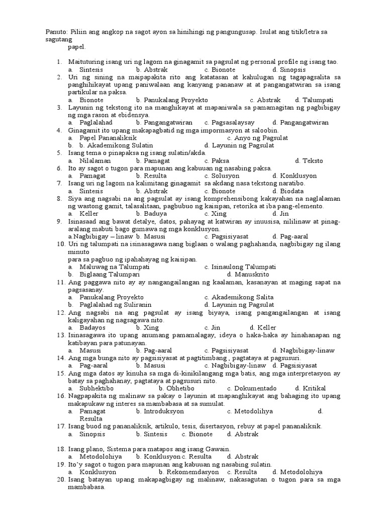 Nat Mock Filipino (1) Nat | PDF
