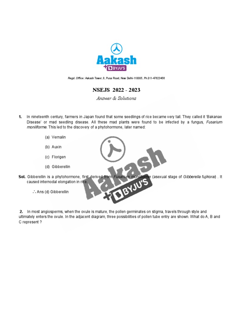 Nsejs 2022 Question Paper With Solutions Pdf Physical Sciences