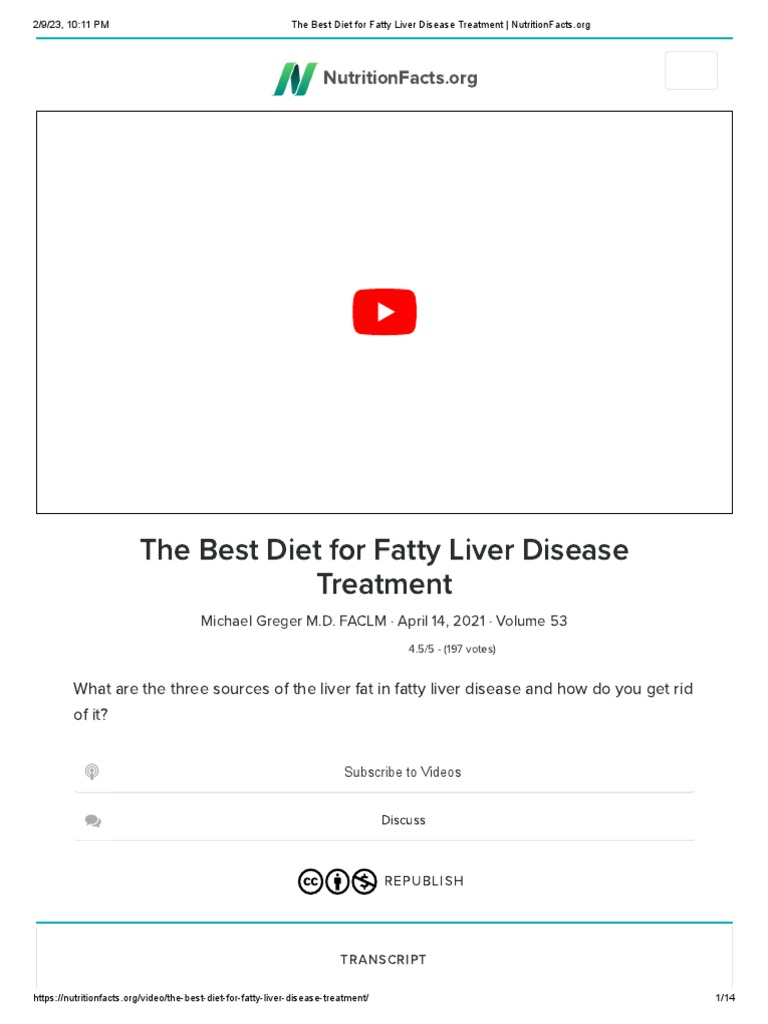The Best Diet For Fatty Liver Disease Treatment | PDF | Insulin ...