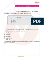 Word and structure knowledge section for school exam