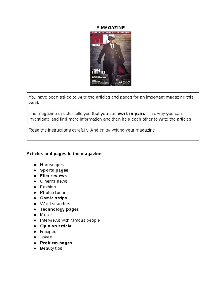 A Magazine | PDF | Paragraph | Magazines