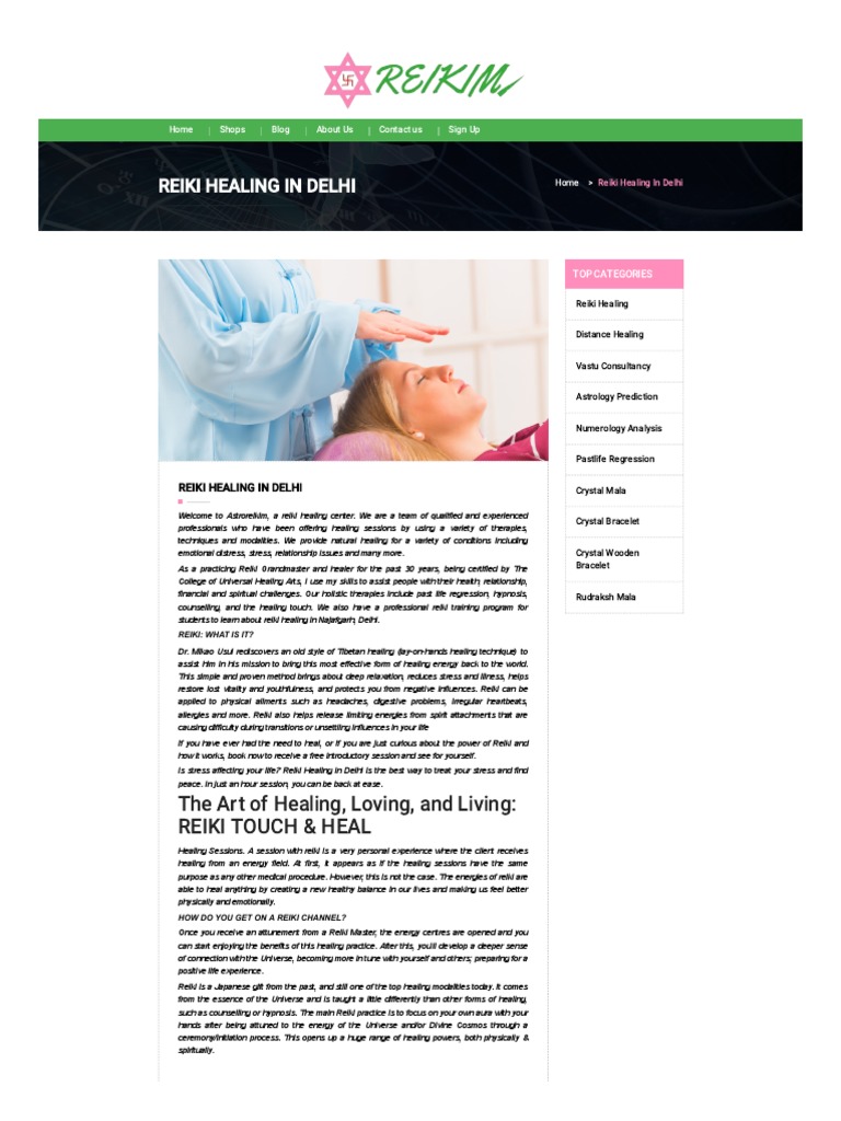 Reiki Healing Service in Delhi | PDF | Reiki | Psychology