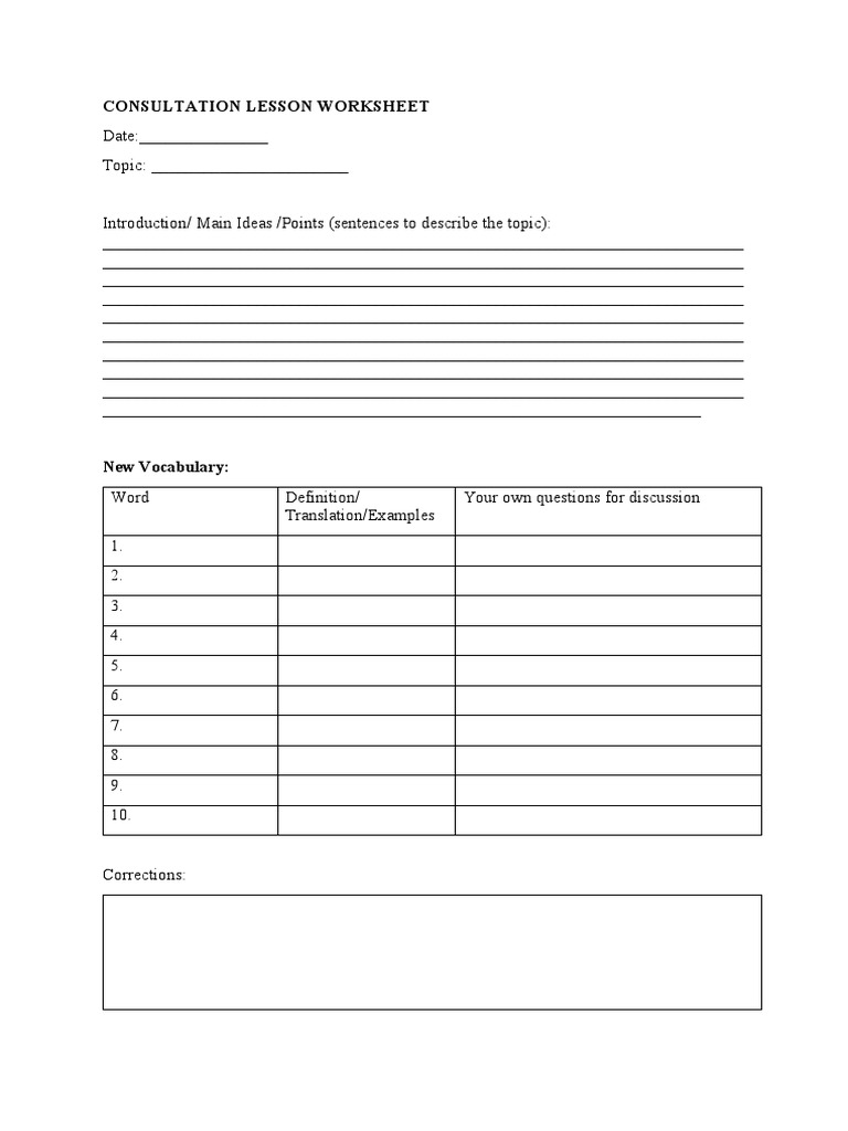 Lesson Worksheet | PDF