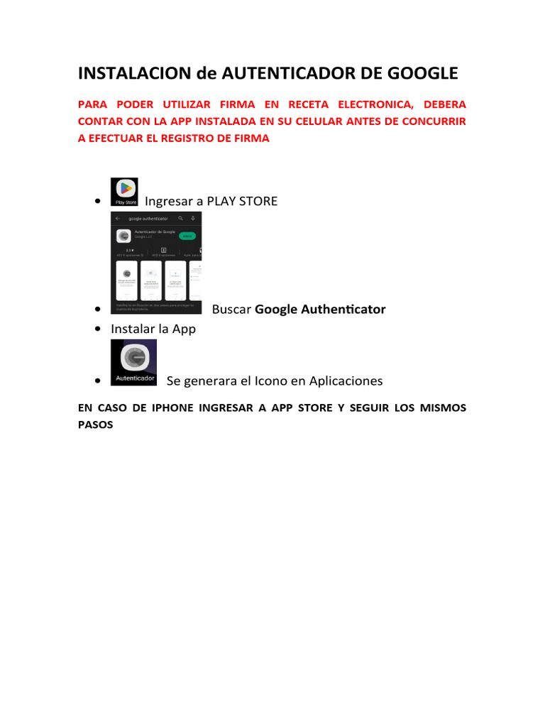 Instalación de Google Authenticator | PDF | Finanzas y dinero