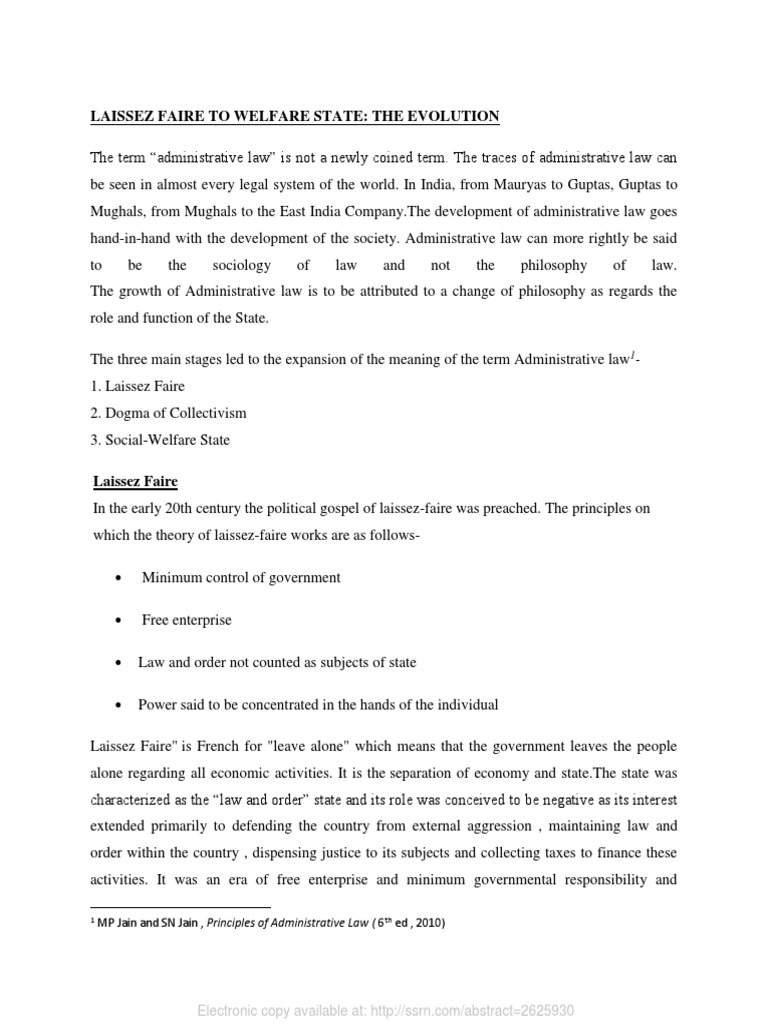 Evolution from Laissez-Faire to Welfare State | PDF | Welfare State ...