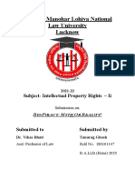 INTELLECTUAL PROPERTY RIGHTS LAW - II Project