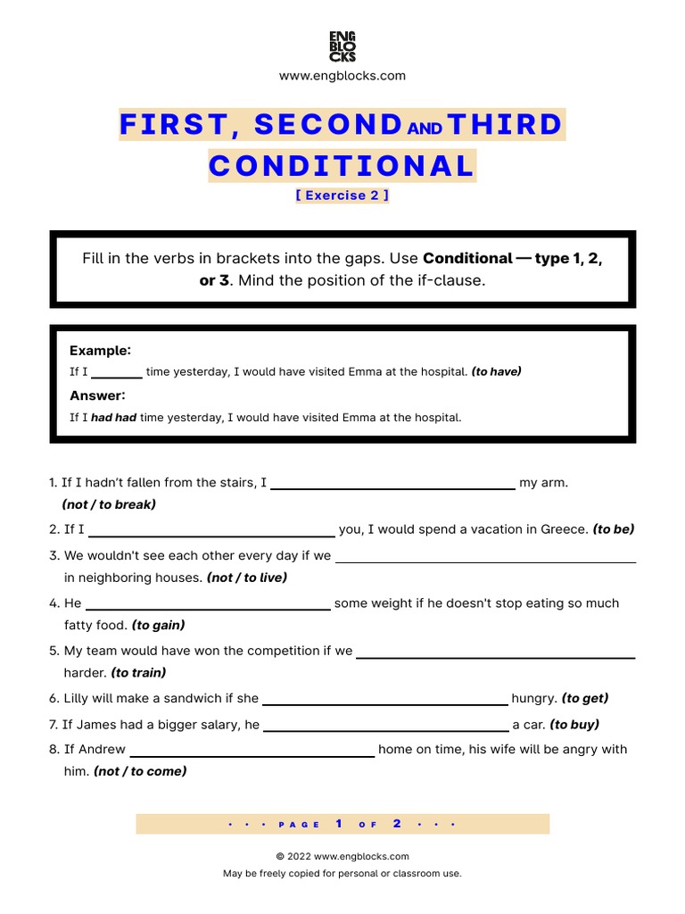 conditional sentences type 1-3 übungen pdf