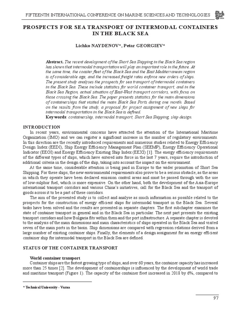 Black Sea Intermodal Container Shipping Prospects | PDF | Transport | Ships