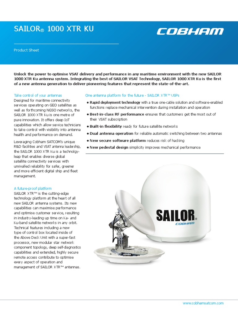 Sailor 1000 XTR | PDF | Very Small Aperture Terminal | Cable Television