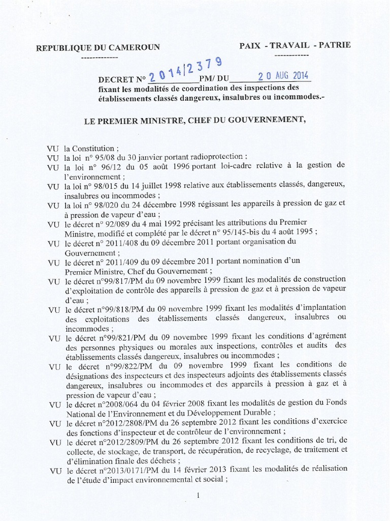 Decret N 2379 PM | PDF