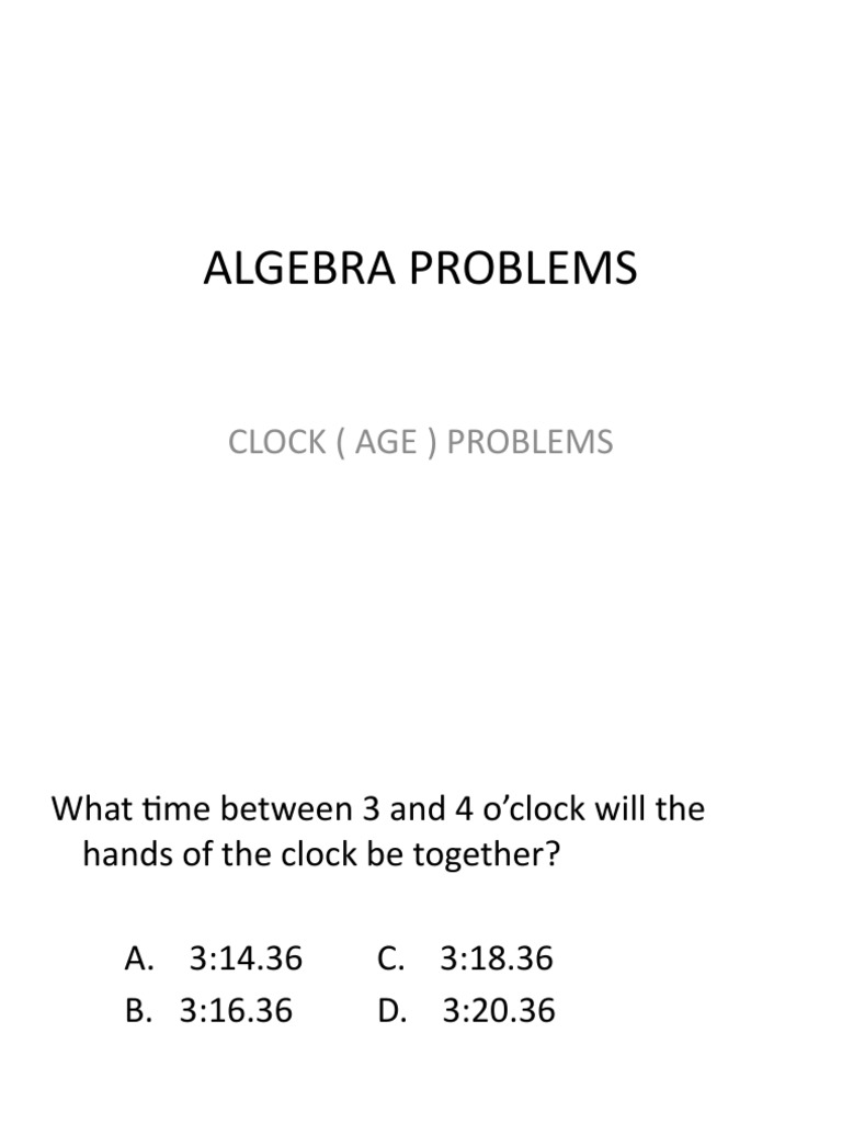 Clock Problems PDF