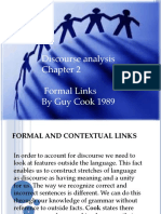 Discourse Analysis Formal Links by Guy Cook 1980 Discourse Analysis Formal Links by Guy Cook 1989