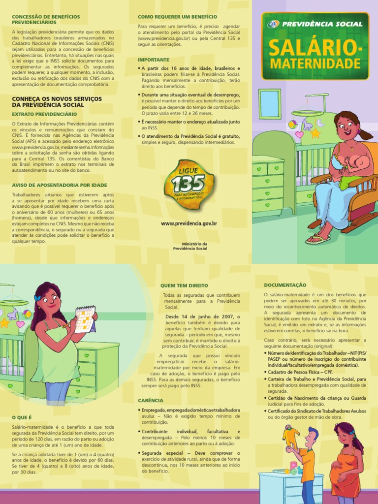 Cartilha MPS Salario Maternidade | PDF | Bem-estar social | Economias
