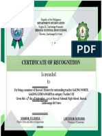Certificate for Outstanding Teacher