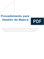 Procedimiento para Gestión de Mejora