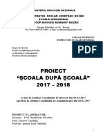 Proiect Scoala Dupa Scoala 2017 - 2018