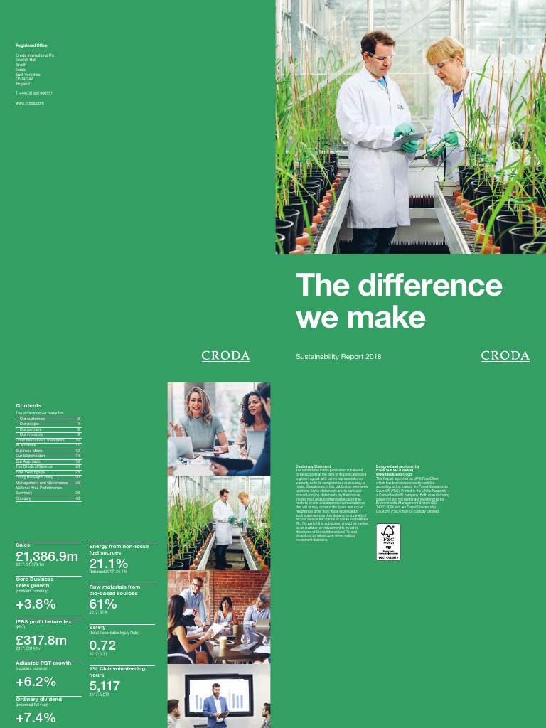 2018 Sustainability Report | PDF | Sustainability | Supply Chain