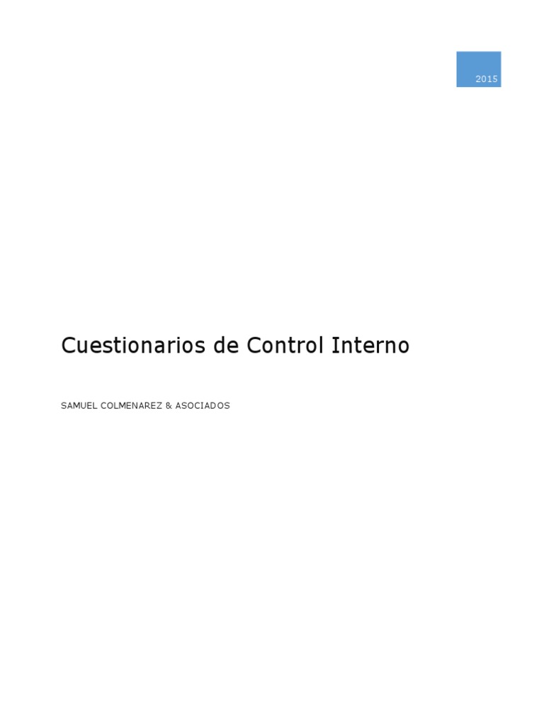 Cuestionario Control Interno Modelo | PDF | Contabilidad | Cuestionario