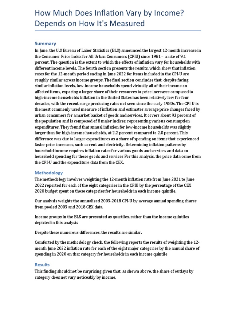How Much Does Inflation Vary by Depends On How It S Measured