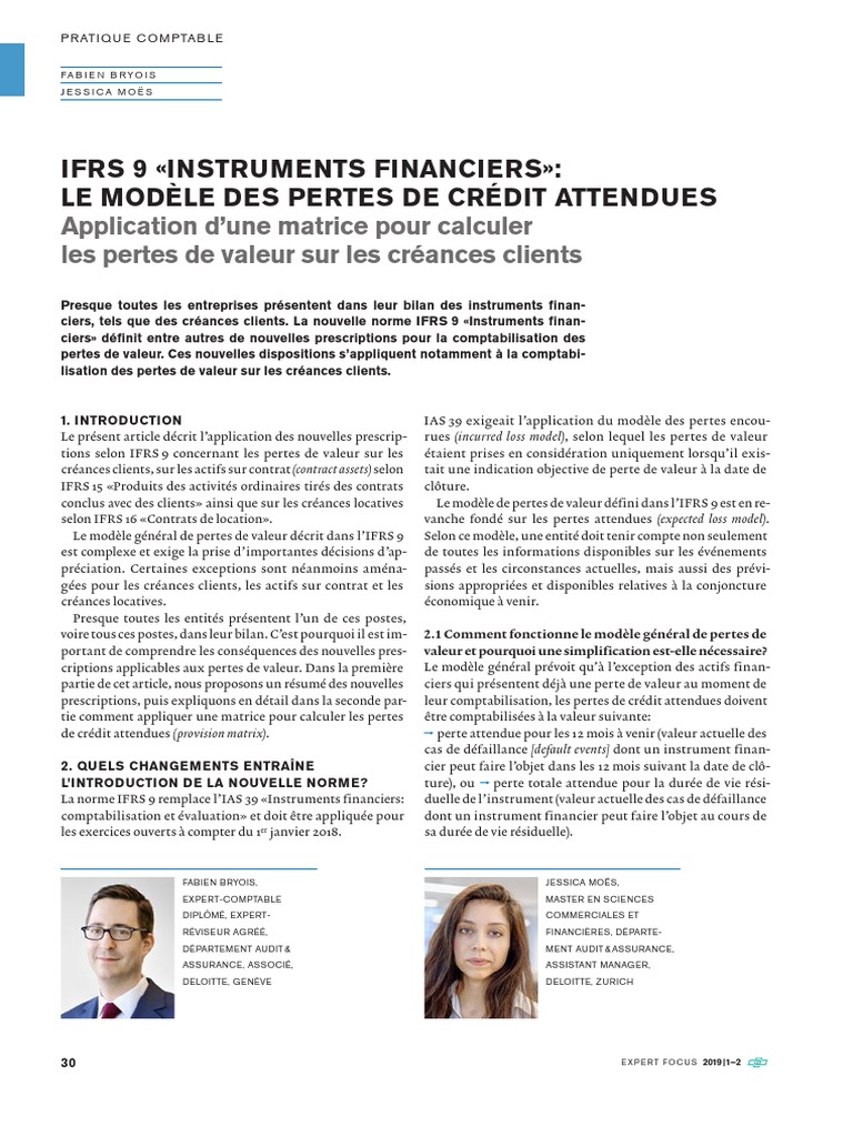 IFRS 9 Modèle des pertes de crédit PDF Normes internationales d — free download