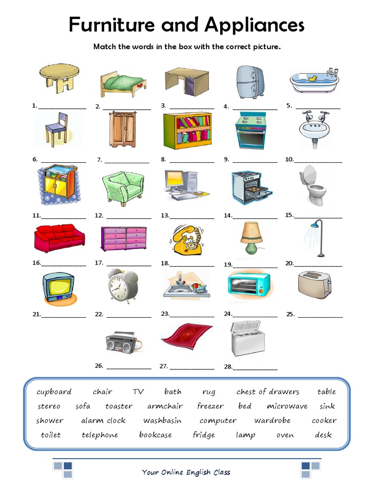 Furniture and Appliances | PDF | Games & Activities