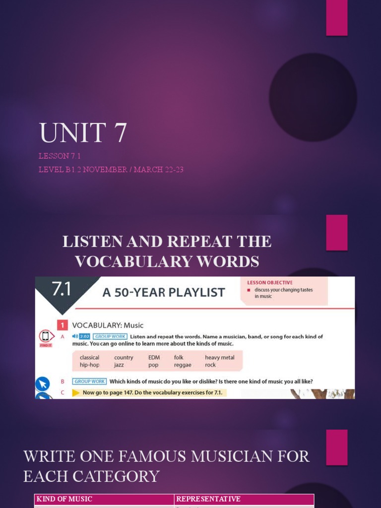 Music Vocabulary and Grammar Lesson | PDF