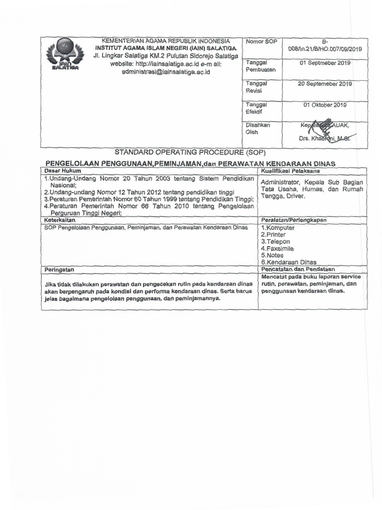 Transparansi Pengelolaan Aset Kendaraan Dinas Evaluasi Berkala