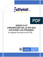 Anexo S-33 APROBACIÓN DE LA IPS