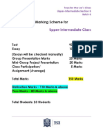 Marking Scheme For Upper Intermediate Section B Batch 8 Teacher