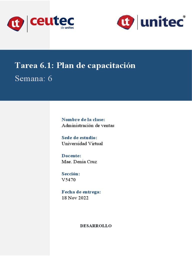 Tarea 6 Plan de Capacitación | PDF | Business