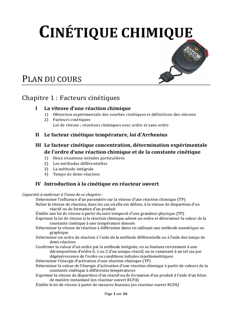 2 Cinetique | PDF | Cinétique chimique | Sciences physiques