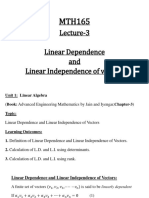 Lecture 3linear Dependence and Independence of Vectors