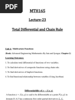 Lecture 23total Derivative and Chain Rule