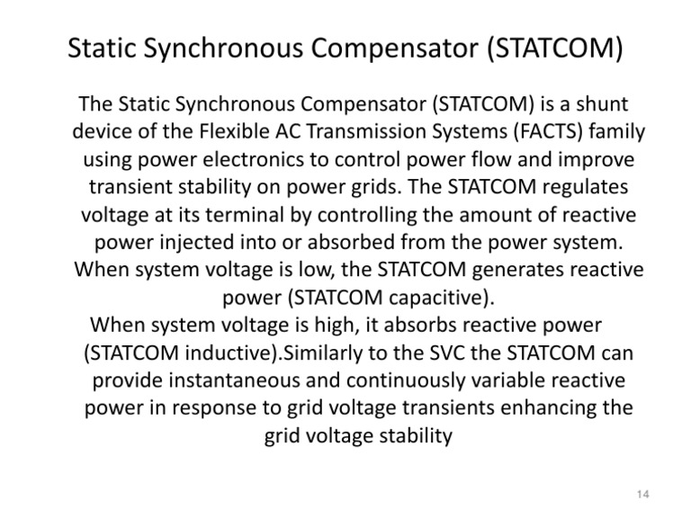 How the Static Synchronous Compensator Uses Power Electronics