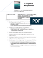 Ecosystem Assignment: Science Text Book Notes Observations Research