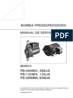 Bomba Pressurizadora Wilo - Manual de Serviço