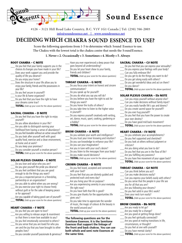 Sound Essence Questionnaire PDF