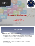 Computer Applications: Prepared by Suad Kakil Ahmed