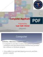 Computer Applications: Prepared by Suad Kakil Ahmed