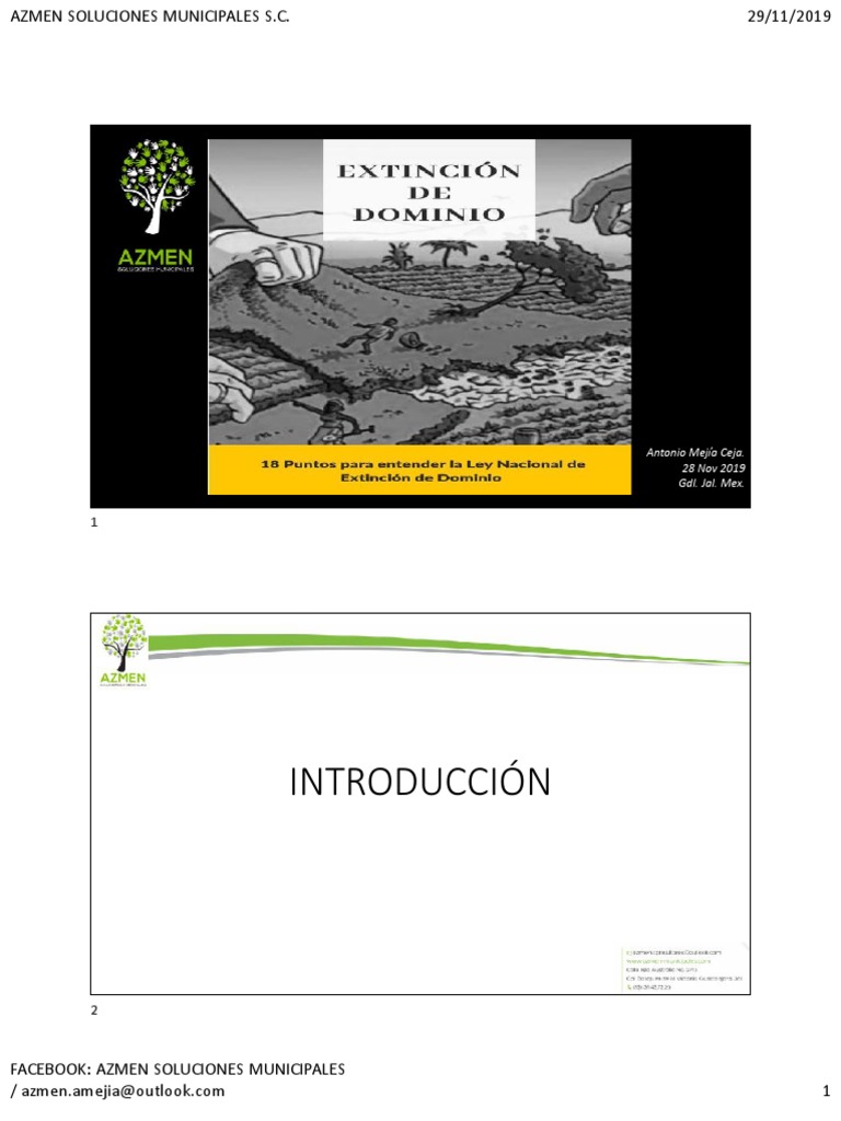 Extincion de Dominio - Azmen Soluciones Municipale | PDF | Mandato ...