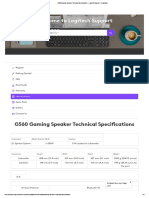 G560 Gaming Speaker Technical Specifications – Logitech Support + Download