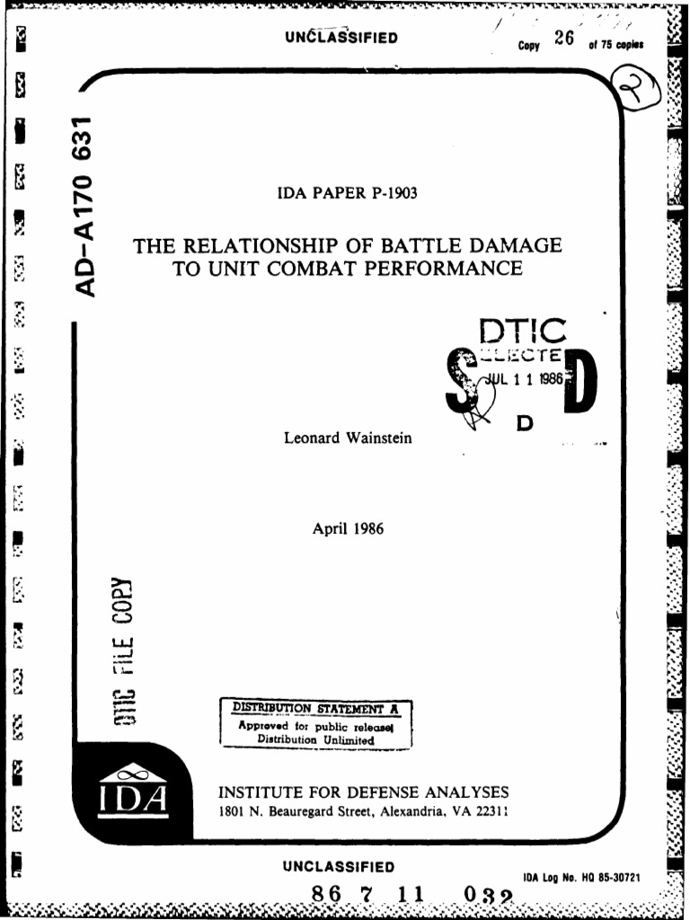 Impact of Battle Damage on Combat Performance | PDF | Tanks | Infantry
