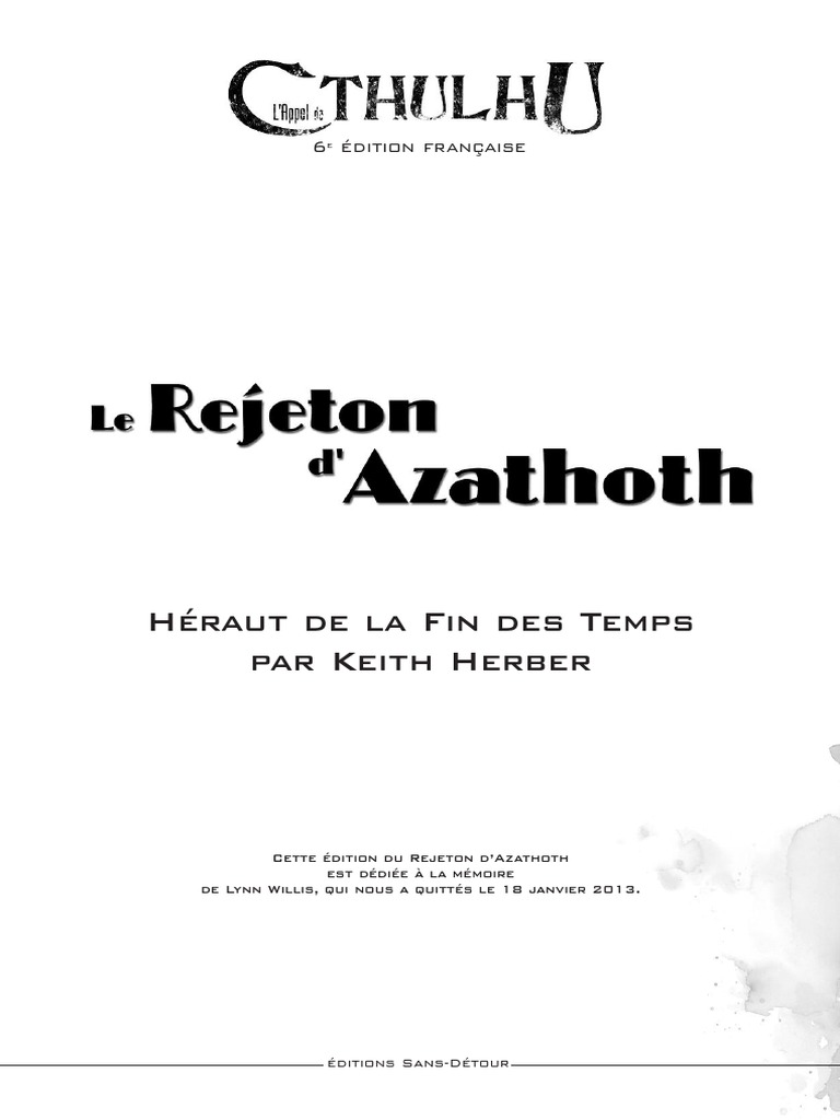 AdC V6 - Le Rejeton D'azathoth, PDF