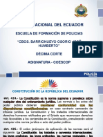 Normas constitucionales y legales sobre la Policía Nacional del Ecuador