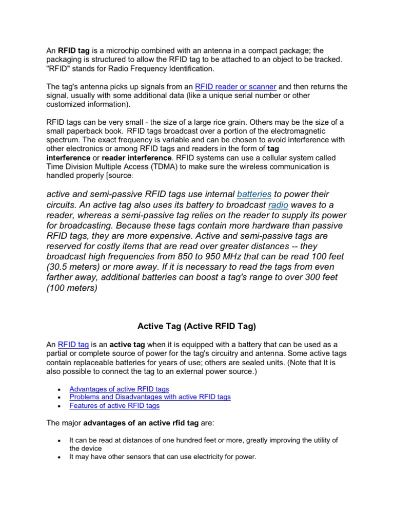 Rfid Tag | PDF