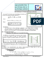 Energie Potentielle D Une Charge Electrique Dans Un Champ Electrique Uniforme Cours 1 2