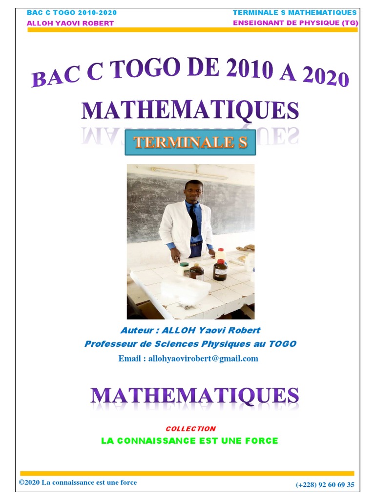 Bac C Togo Maths de 2010 A 2020 | PDF | Plan (Géométrie) | Coordonnées ...