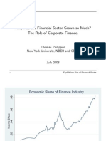 Why Has The Financial Sector Grown So Much? The Role of Corporate Finance